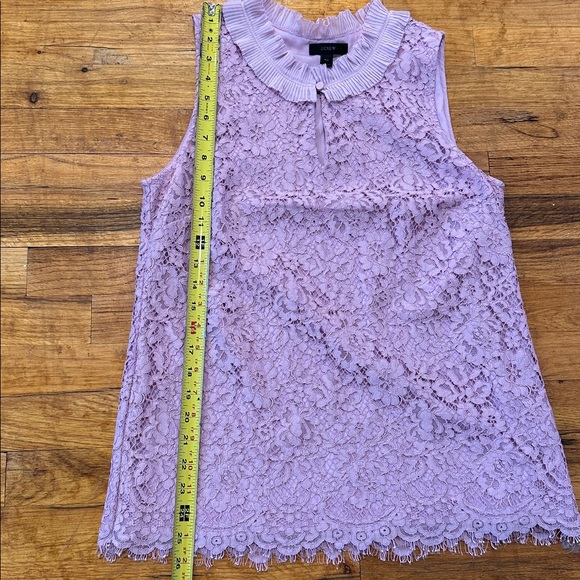 J. Crew Ruffle Neck Lace Blouse - Medium Tall - Picture 9 of 16